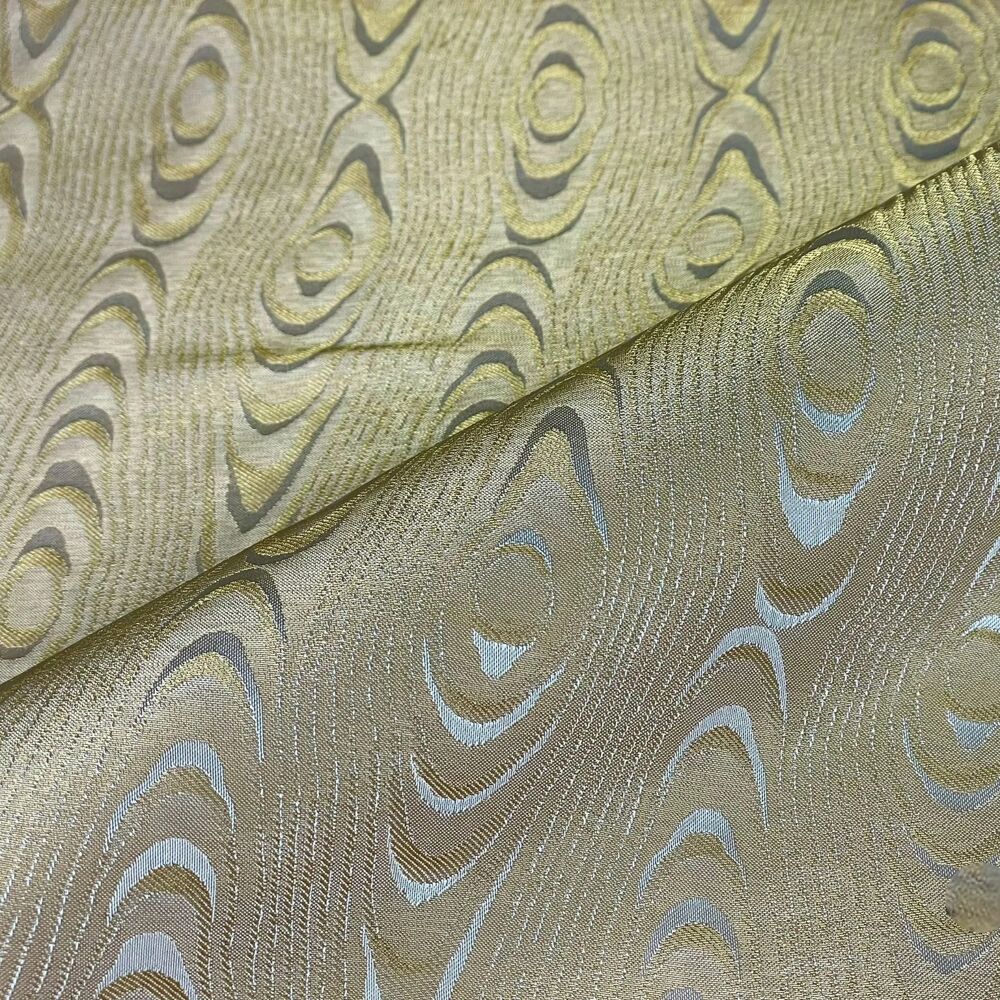 Moire with metallic thread white with gold Moire with metallic thread white with gold