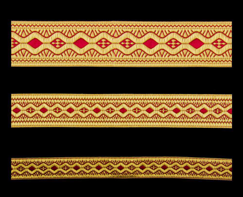 Галун «Пасха» червоний з золотом Галун «Пасха» червоний з золотом