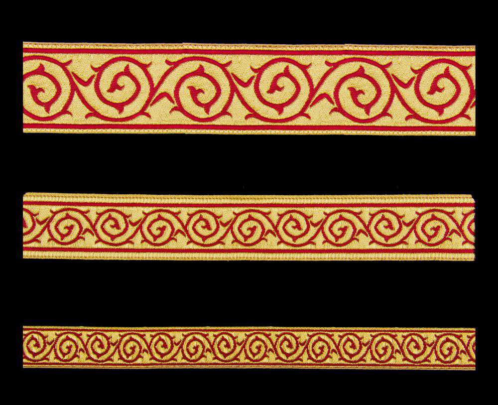 Галун «Голгофа» червоний з золотом Галун «Голгофа» червоний з золотом